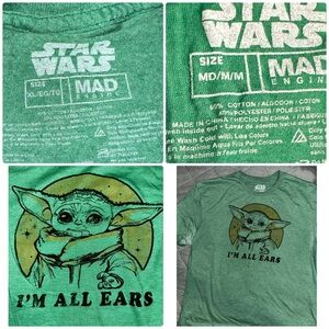 2 Star Wars men’s Green T-Shirts Sz XL and MD Medium